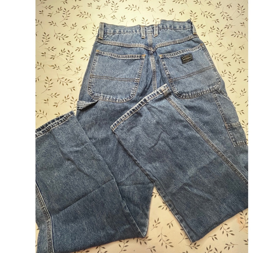 Vintage 90s Unionbay Carpenter Jeans Womens 7 Medium Wash Wide Leg Denim 26x30